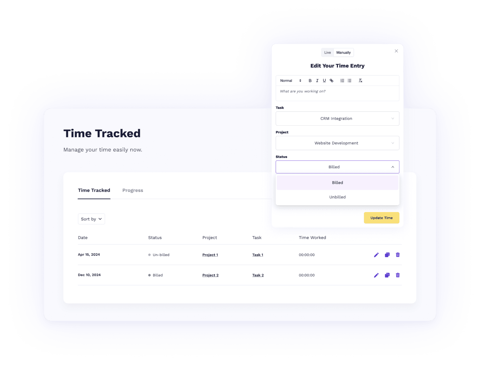 Billed & unbilled time tracking - Owledge