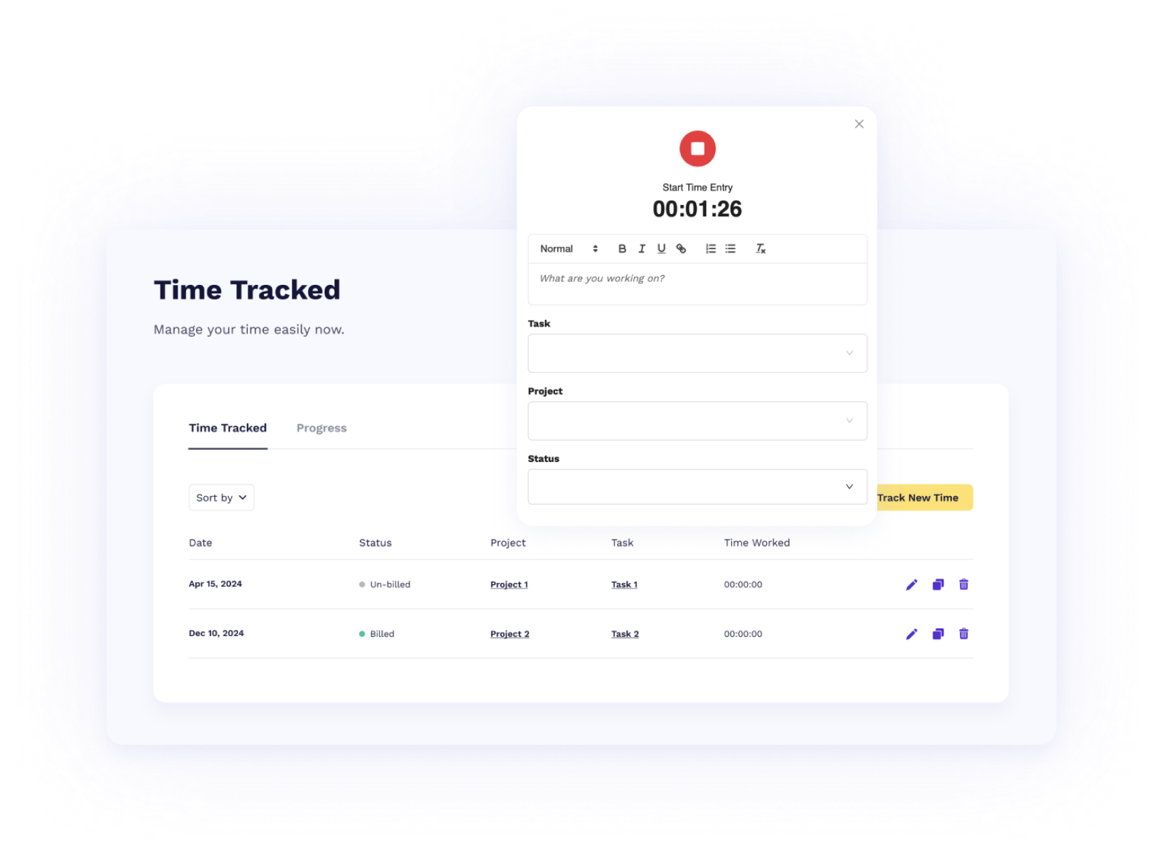 Track your time spend on projects & tasks - Owledge