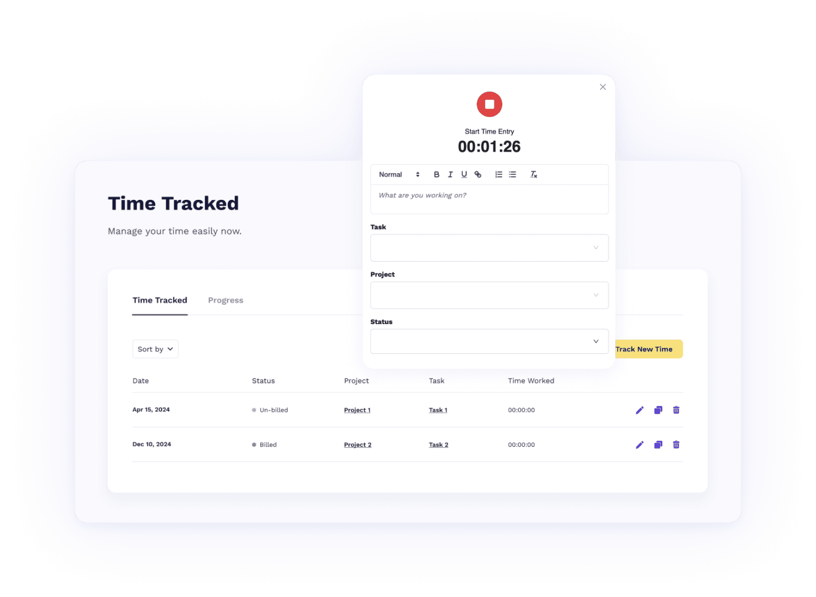 Track your time spend on projects & tasks - Owledge